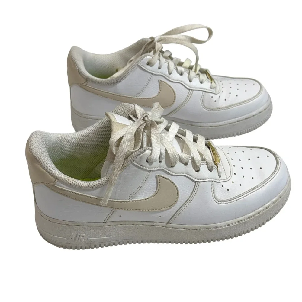 Nike Air Force‎ 1 Low Women Size 8 White Beige AF1 Sneakers